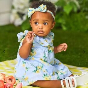 Janie And Jack Daffodil Dream Matching Set Floral Tank + Bloomers 0-3 Months